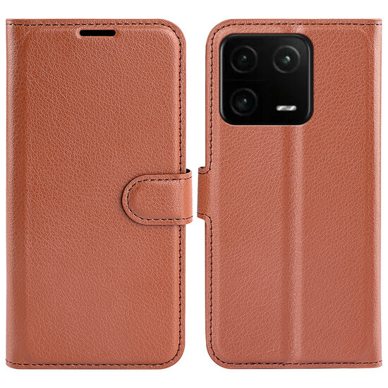 Xiaomi 13 Pro Hoesje - MobyDefend Kunstleren Wallet Book Case (Sluiting Voorkant) - Bruin