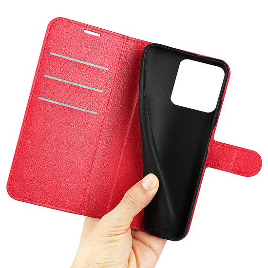 Xiaomi 13 Pro Hoesje, MobyDefend Kunstleren Wallet Book Case (Sluiting Voorkant), Rood