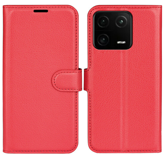 Xiaomi 13 Pro Hoesje - MobyDefend Kunstleren Wallet Book Case (Sluiting Voorkant) - Rood