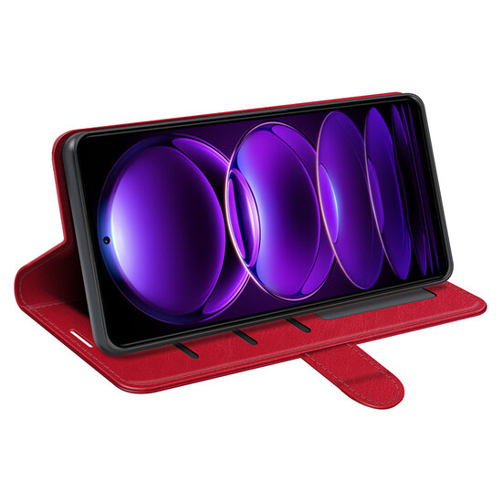 Xiaomi Redmi Note 12 Pro Plus 5G Hoesje - MobyDefend Wallet Book Case (Sluiting Achterkant) - Rood