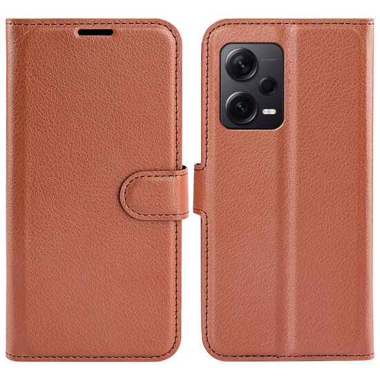 Xiaomi Redmi Note 12 Pro Plus 5G Hoesje - MobyDefend Kunstleren Wallet Book Case (Sluiting Voorkant) - Bruin