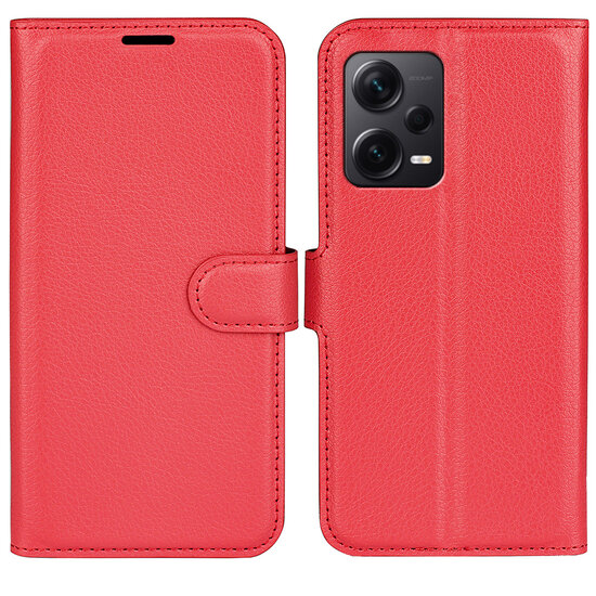 Xiaomi Redmi Note 12 Pro Plus 5G Hoesje, MobyDefend Kunstleren Wallet Book Case (Sluiting Voorkant), Rood