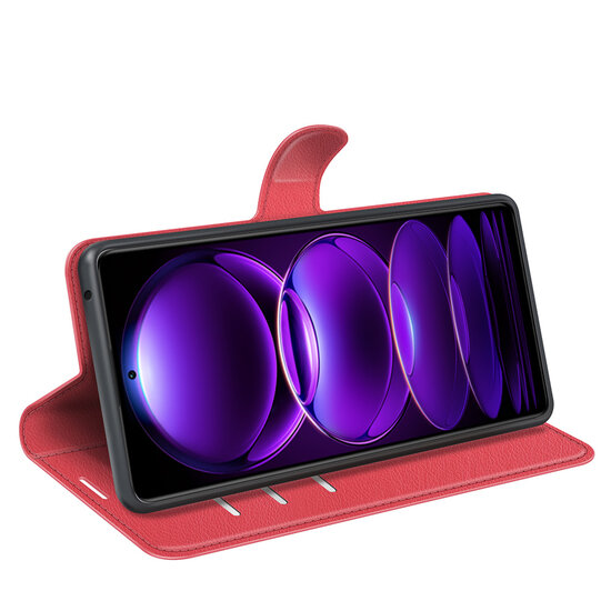 Xiaomi Redmi Note 12 Pro Plus 5G Hoesje - MobyDefend Kunstleren Wallet Book Case (Sluiting Voorkant) - Rood