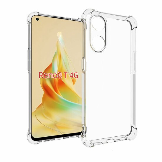 Oppo Reno8 T Hoesje, MobyDefend Transparante Shockproof TPU Gelcase, Verstevigde Hoeken, Volledig Doorzichtig