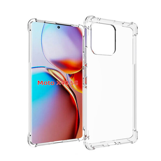 Motorola Edge 40 Pro Hoesje - MobyDefend Transparante Shockproof TPU Backcover - Verstevigde Hoeken - Volledig Doorzichtig