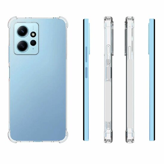 Xiaomi Redmi Note 12 4G Hoesje - MobyDefend Transparante Shockproof TPU Backcover - Verstevigde Hoeken - Volledig Doorzichtig