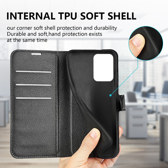 Xiaomi Redmi Note 12 5G Hoesje - MobyDefend Kunstleren Wallet Book Case (Sluiting Voorkant) - Zwart