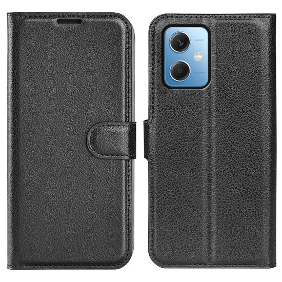 Xiaomi Redmi Note 12 5G Hoesje, MobyDefend Kunstleren Wallet Book Case (Sluiting Voorkant), Zwart