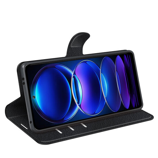 Xiaomi Redmi Note 12 5G Hoesje - MobyDefend Kunstleren Wallet Book Case (Sluiting Voorkant) - Zwart