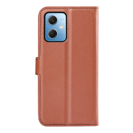 Xiaomi Redmi Note 12 5G Hoesje - MobyDefend Kunstleren Wallet Book Case (Sluiting Voorkant) - Bruin