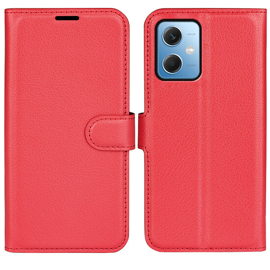 Xiaomi Redmi Note 12 5G Hoesje - MobyDefend Kunstleren Wallet Book Case (Sluiting Voorkant) - Rood