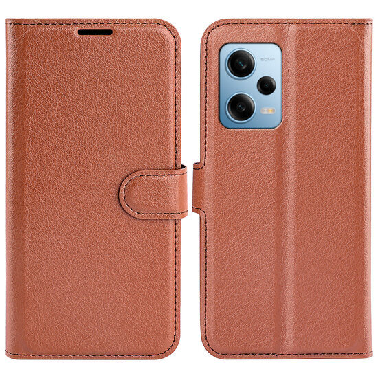 Xiaomi Redmi Note 12 Pro 5G Hoesje - MobyDefend Kunstleren Wallet Book Case (Sluiting Voorkant) - Bruin