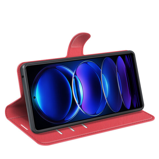 Xiaomi Redmi Note 12 Pro 5G Hoesje - MobyDefend Kunstleren Wallet Book Case (Sluiting Voorkant) - Rood