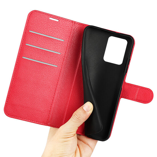 Xiaomi Redmi Note 12 Pro 5G Hoesje, MobyDefend Kunstleren Wallet Book Case (Sluiting Voorkant), Rood