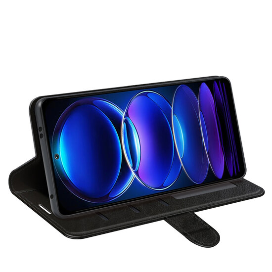 Xiaomi Redmi Note 12 5G Hoesje - MobyDefend Wallet Book Case (Sluiting Achterkant) - Zwart