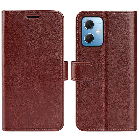 Xiaomi Redmi Note 12 5G Hoesje - MobyDefend Wallet Book Case (Sluiting Achterkant) - Bruin