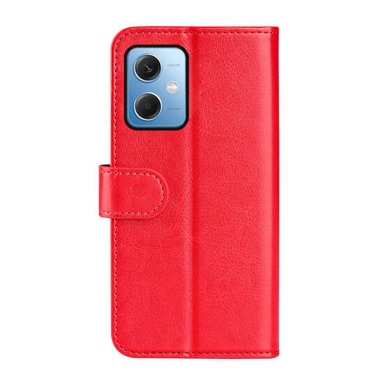 Xiaomi Redmi Note 12 5G Hoesje, MobyDefend Wallet Book Case (Sluiting Achterkant), Rood