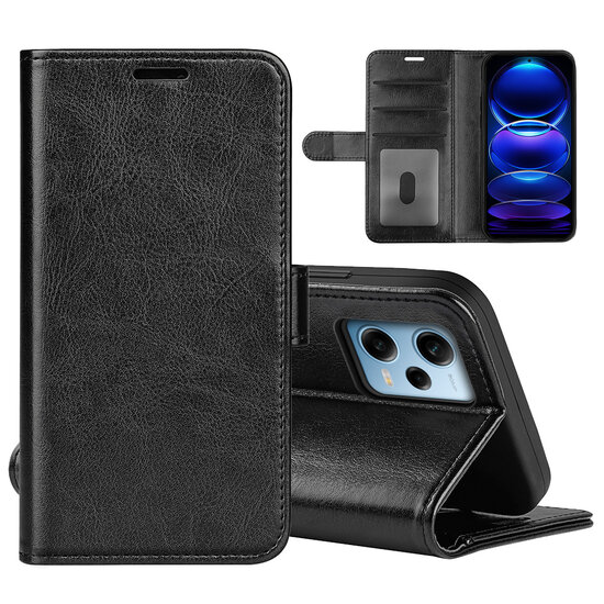 Xiaomi Redmi Note 12 Pro 5G Hoesje, MobyDefend Wallet Book Case (Sluiting Achterkant), Zwart