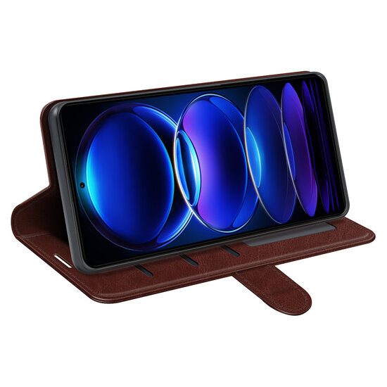 Xiaomi Redmi Note 12 Pro 5G Hoesje - MobyDefend Wallet Book Case (Sluiting Achterkant) - Bruin