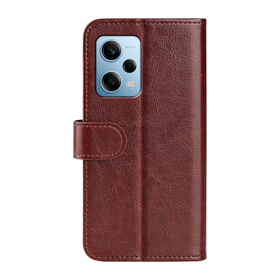 Xiaomi Redmi Note 12 Pro 5G Hoesje, MobyDefend Wallet Book Case (Sluiting Achterkant), Bruin