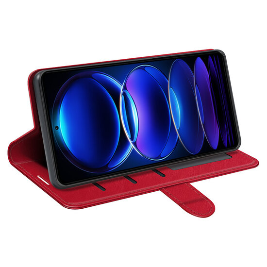 Xiaomi Redmi Note 12 Pro 5G Hoesje - MobyDefend Wallet Book Case (Sluiting Achterkant) - Rood