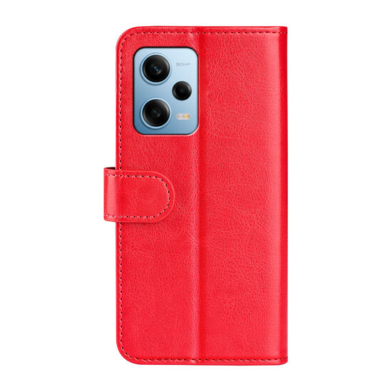 Xiaomi Redmi Note 12 Pro 5G Hoesje, MobyDefend Wallet Book Case (Sluiting Achterkant), Rood