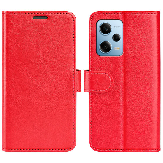 Xiaomi Redmi Note 12 Pro 5G Hoesje, MobyDefend Wallet Book Case (Sluiting Achterkant), Rood