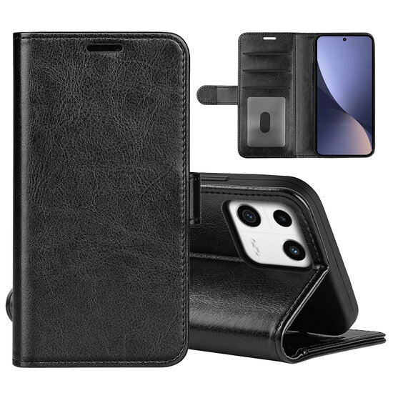 Xiaomi 13 Hoesje, MobyDefend Wallet Book Case (Sluiting Achterkant), Zwart