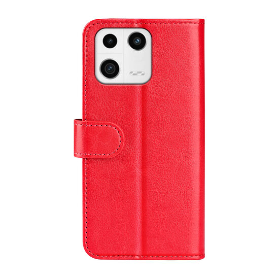 Xiaomi 13 Hoesje, MobyDefend Wallet Book Case (Sluiting Achterkant), Rood