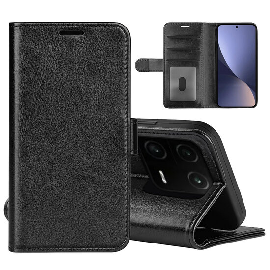 Xiaomi 13 Pro Hoesje - MobyDefend Wallet Book Case (Sluiting Achterkant) - Zwart