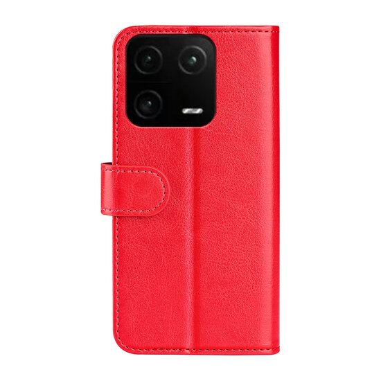 Xiaomi 13 Pro Hoesje, MobyDefend Wallet Book Case (Sluiting Achterkant), Rood