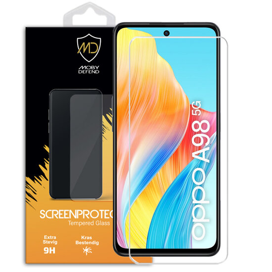 Oppo A98 Screenprotector - MobyDefend Case-Friendly Screensaver - Gehard Glas