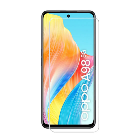 2-Pack Oppo A98 Screenprotectors - MobyDefend Case-Friendly Screensavers - Gehard Glas
