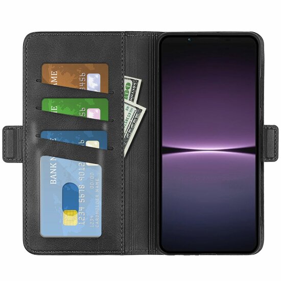 Sony Xperia 1 V Hoesje, MobyDefend Luxe Wallet Book Case (Sluiting Zijkant), Zwart
