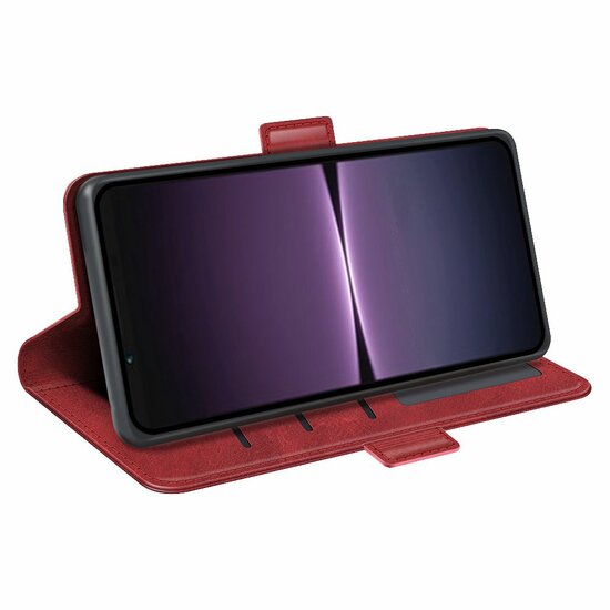 Sony Xperia 1 V Hoesje - MobyDefend Luxe Wallet Book Case (Sluiting Zijkant) - Rood
