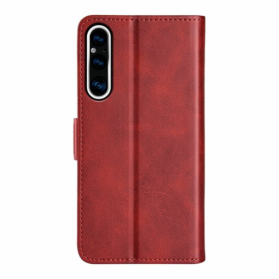 Sony Xperia 1 V Hoesje, MobyDefend Luxe Wallet Book Case (Sluiting Zijkant), Rood