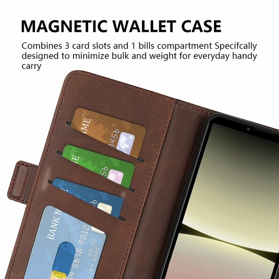 Sony Xperia 10 V Hoesje - MobyDefend Luxe Wallet Book Case (Sluiting Zijkant) - Blauw