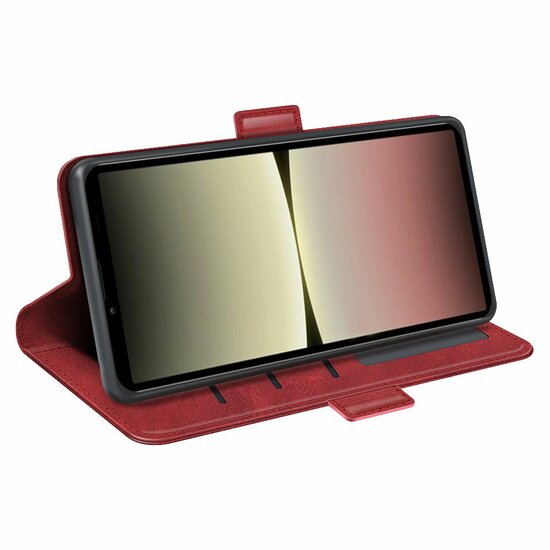 Sony Xperia 10 V Hoesje - MobyDefend Luxe Wallet Book Case (Sluiting Zijkant) - Rood