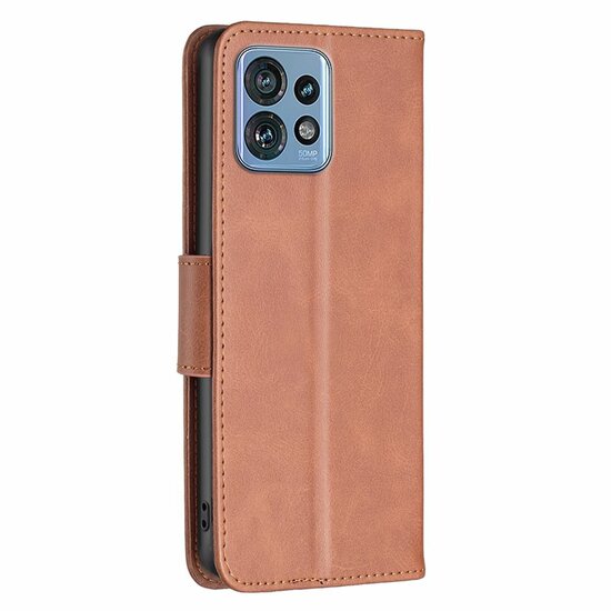 Motorola Edge 40 Pro Hoesje - MobyDefend Wallet Book Case Met Koord - Bruin
