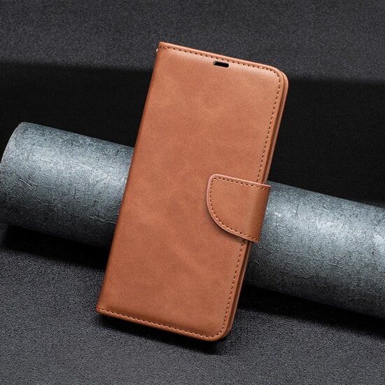 Motorola Edge 40 Pro Hoesje - MobyDefend Wallet Book Case Met Koord - Bruin