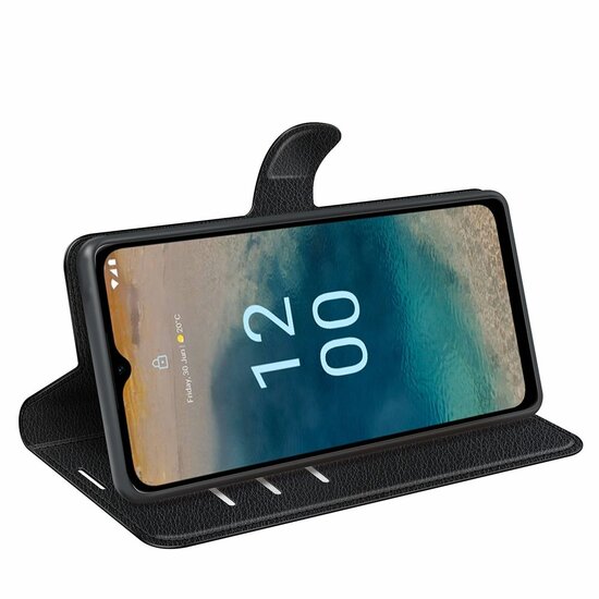 Nokia G22 Hoesje - MobyDefend Kunstleren Wallet Book Case (Sluiting Voorkant) - Zwart