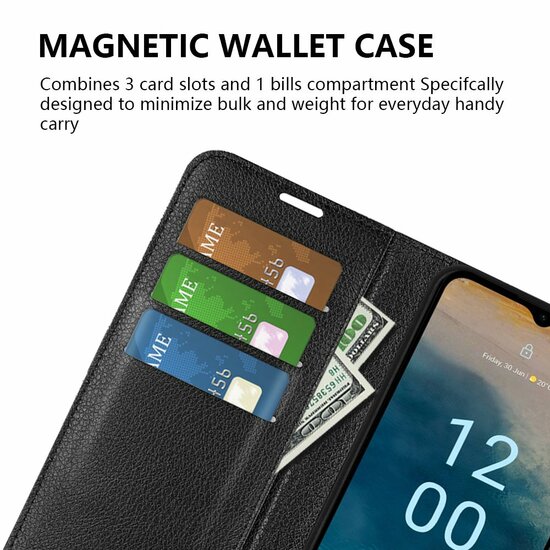 Nokia G22 Hoesje, MobyDefend Kunstleren Wallet Book Case (Sluiting Voorkant), Zwart
