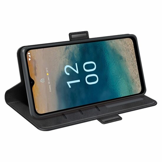 Nokia G22 Hoesje - MobyDefend Luxe Wallet Book Case (Sluiting Zijkant) - Zwart