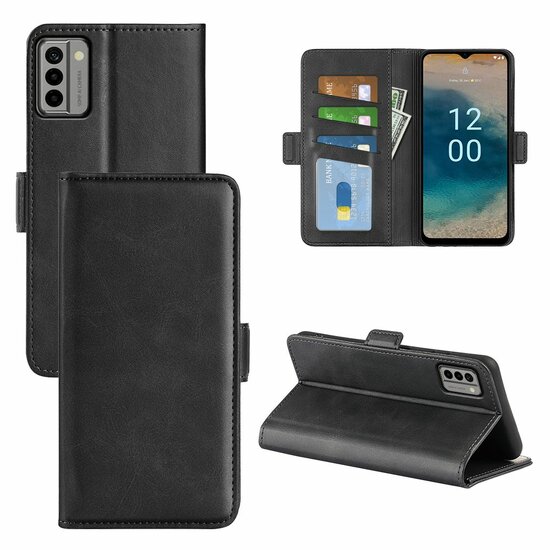 Nokia G22 Hoesje, MobyDefend Luxe Wallet Book Case (Sluiting Zijkant), Zwart