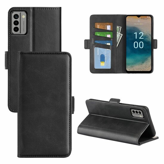 Nokia G22 Hoesje - MobyDefend Luxe Wallet Book Case (Sluiting Zijkant) - Zwart