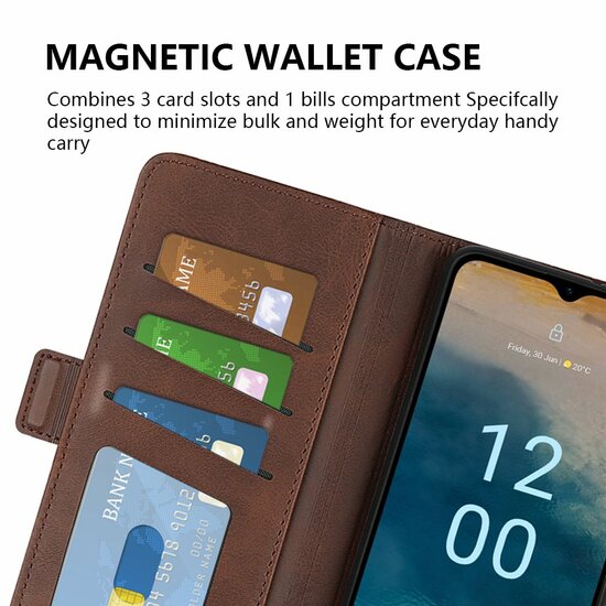 Nokia G22 Hoesje - MobyDefend Luxe Wallet Book Case (Sluiting Zijkant) - Blauw