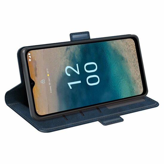 Nokia G22 Hoesje - MobyDefend Luxe Wallet Book Case (Sluiting Zijkant) - Blauw