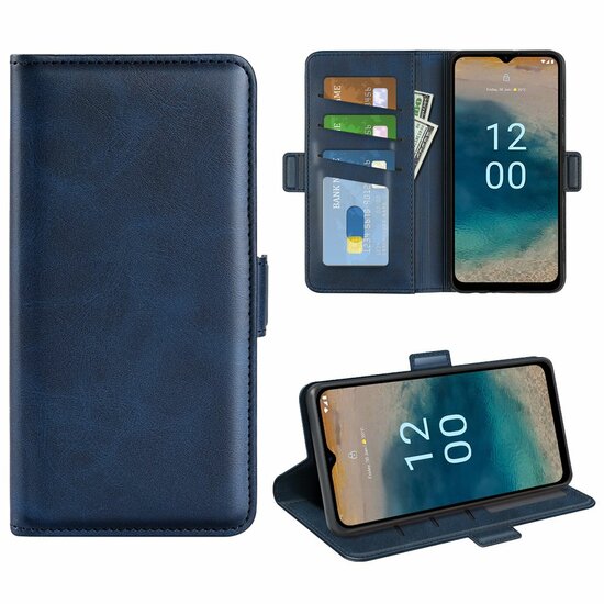 Nokia G22 Hoesje - MobyDefend Luxe Wallet Book Case (Sluiting Zijkant) - Blauw