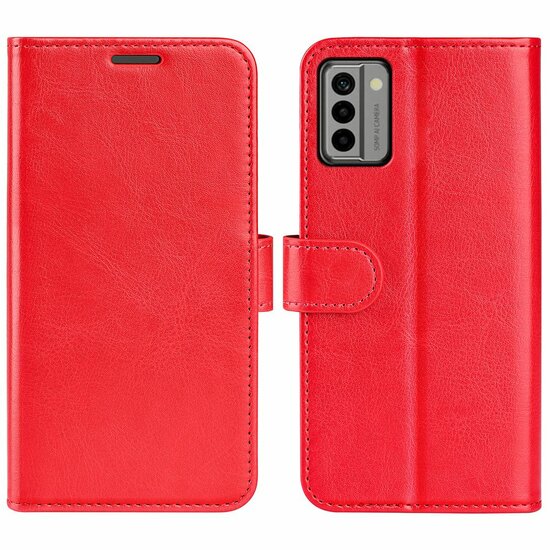 Nokia G22 Hoesje, MobyDefend Wallet Book Case (Sluiting Achterkant), Rood