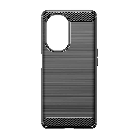 OnePlus Nord CE 3 Lite Hoesje - MobyDefend TPU Backcover - Geborstelde Metaal &amp; Carbon-Look - Rood